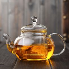 Flowering Tea Heat Resistant Glass Teapot With Deflector 50Set